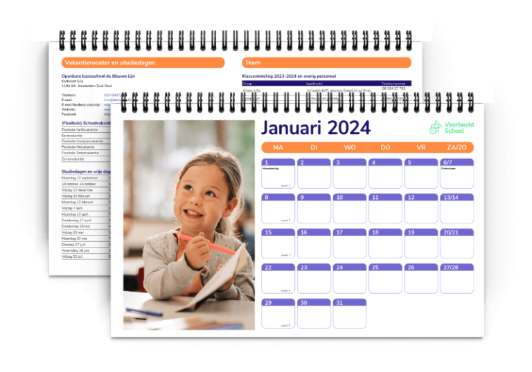 schoolkalender 2024-2025 voor scholen